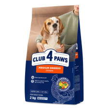 Сухий корм для собак середніх порід Club 4 Paws Premium 2 кг (курка)