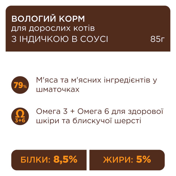 Вологий корм для котів Club 4 Paws Premium pouch (24 шт упаковка) - індичка в соусі Club 4 Paws – купити зі знижкою %