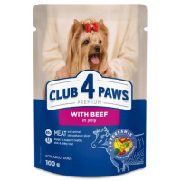 Вологий корм для собак Club 4 Paws Premium pouch (24 шт упаковка) яловичина