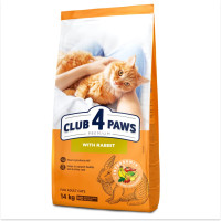 Сухий корм для дорослих котів Club 4 Paws Premium 14 кг - кролик