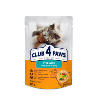 Влажный корм для котов Club 4 Paws Premium Sterilised pouch (24 упаковка) говядина