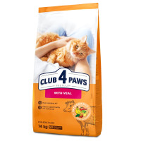 Сухий корм для дорослих котів Club 4 Paws Premium 14 кг (телятина)