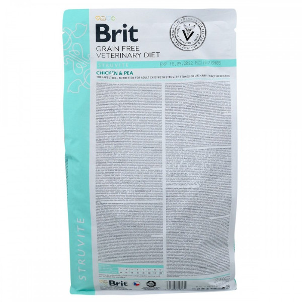 Brit GF Veterinary Diet Struvite сухий корм для котів - курка та горох 2 кг Brit VetDiets – купити зі знижкою %