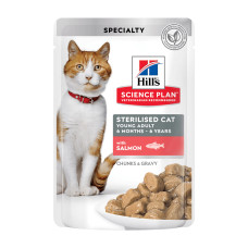 Вологий корм для котів Hill's Science Plan Sterilised Young Adult pouch лосось 85 г -12 шт пакування 