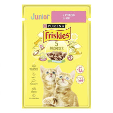 Вологий корм пауч для кошенят Friskies Junior pouch, 85г курка(1 упаковка 26 шт)