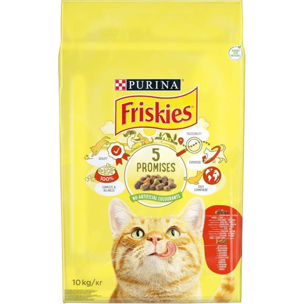 Сухий корм для котів Friskies 10 кг - курка та яловичина Friskies – купити зі знижкою %