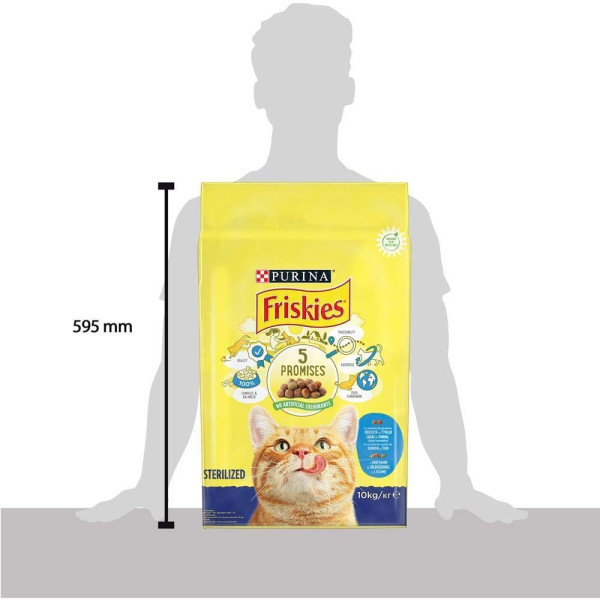 Сухий корм для стерилізованих кішок Friskies 10 кг - лосось, тунець та овочі Friskies – купити зі знижкою %