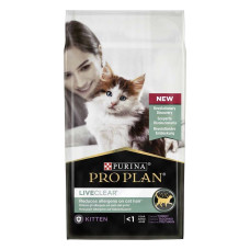 Сухой корм для котят Pro Plan Live Clear Kitten 1,4 кг - индейка