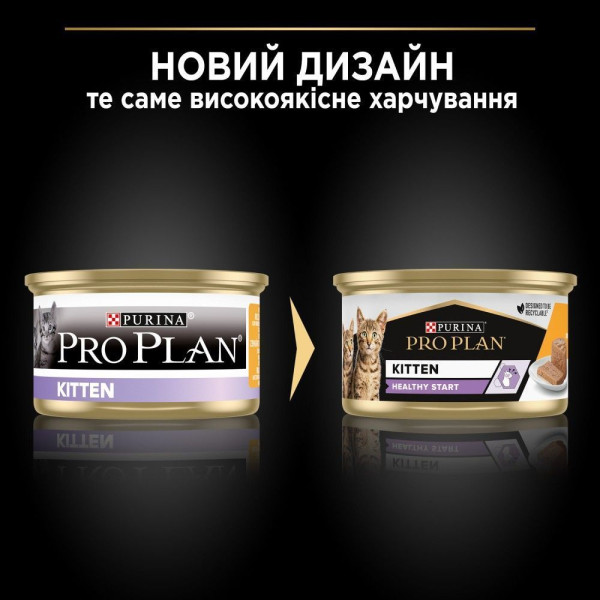 Влажный корм для котят Pro PlanKitten Healthy Start Chicken 85 г (курица) 24 шт Pro Plan – купить со скидкой
