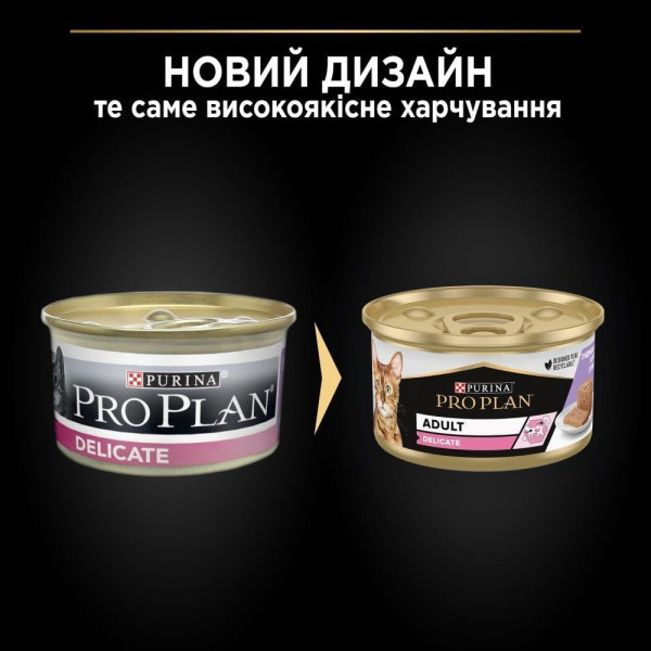 Влажный корм для кошек Pro Plan Delicate Adult 85 г - индейка 24шт Pro Plan – купить со скидкой