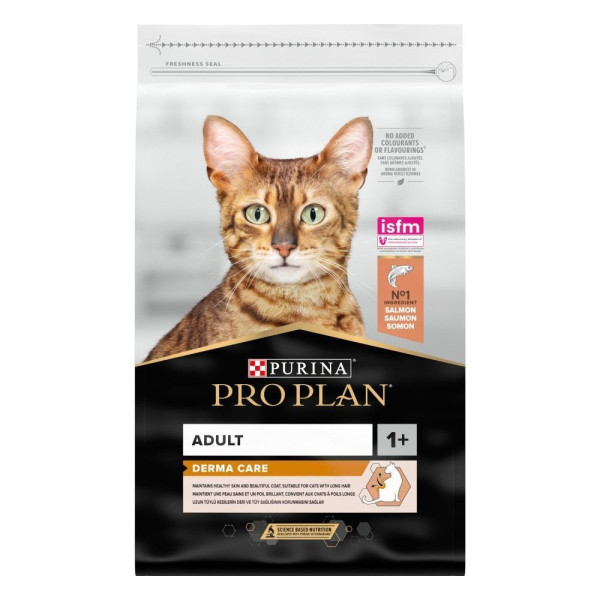 Сухой корм для кошек Pro Plan Adult Derma Care 10 кг - лосось Pro Plan – купить со скидкой