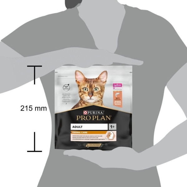 Сухой корм для кошек Pro Plan Adult 1+ Derma Care 400 г - лосось Pro Plan – купить со скидкой