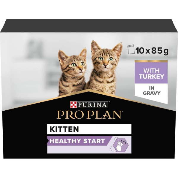 Влажный корм для котят Pro Plan Kitten Healthy Start 10 pouch х 85 г - индейка Pro Plan – купить со скидкой