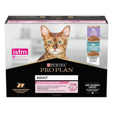 Набор влажного корма для кошек Pro Plan Adult Delicate Digestion 10 х 85 г - индейка и океаническая рыба
