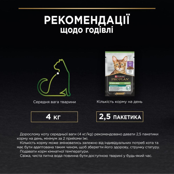 Влажный корм для котов Pro Plan Sterilized Adult pouch 85 г 26 шт - утка Pro Plan – купить со скидкой