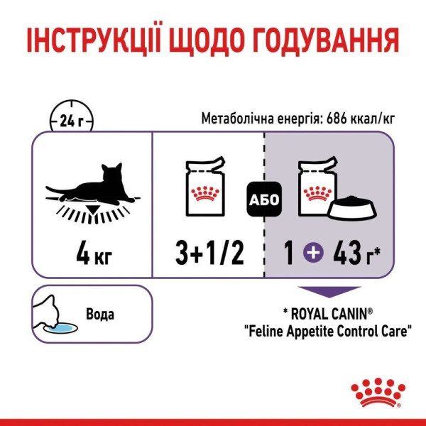 Вологий корм для котів Royal Canin Appetite Control Gravy pouch 85 г (1 упак 12 шт) Royal Canin – купити зі знижкою %