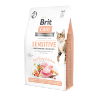 Сухий корм для вибагливих котів Brit Care Cat GF Sensitive HDigestion & Delicate Taste 2 кг - індичка і лосось