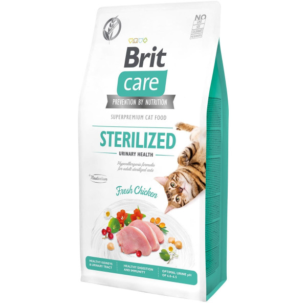 Brit Care Sterilized Urinary Health сухий корм для котів 7 кг - курка Brit Care – купити зі знижкою %