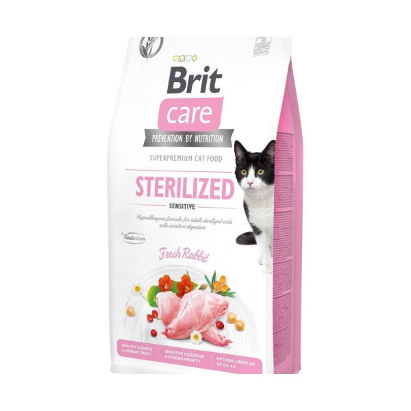 Сухий корм для котів Brit Care Cat Grain Free Sterilized Sensitive 7 кг - кролик Brit Care – купити зі знижкою %
