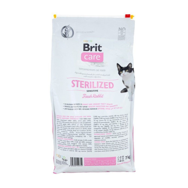 Сухий корм для котів Brit Care Cat Grain Free Sterilized Sensitive 7 кг - кролик Brit Care – купити зі знижкою %