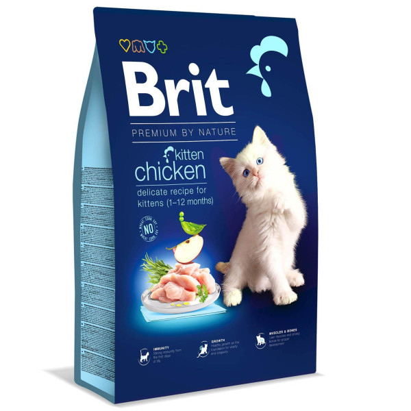 Сухий корм для кошенят Brit Premium by Nature Cat Kitten 8 кг - курка Brit Premium – купити зі знижкою %