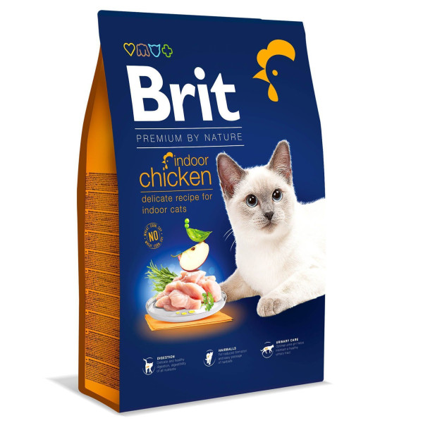 Сухий корм для котів, які живуть у приміщенні Brit Premium by Nature Cat Indoor 8 кг - курка Brit Premium – купити зі знижкою %