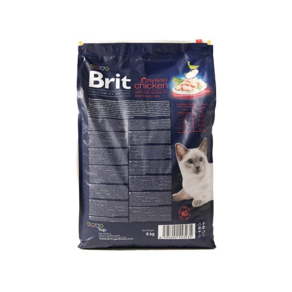Brit Premium by Nature Cat Sterilised сухий корм для котів 8 кг - курка Brit Premium – купити зі знижкою %