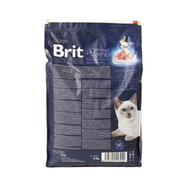 Brit Premium by Nature Cat Sterilized сухий корм для котів 8 кг - ягня Brit Premium – купити зі знижкою %