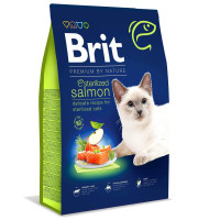 Brit Premium Cat by Nature Sterilized Salmon сухий корм для стерилізованих котів 8 кг - лосось