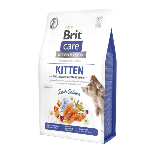 Сухий корм для кошенят Brit Care Cat Grain Free Kitten Gentle Digestion Strong Immunity 2 кг - лосось Brit Care – купити зі знижкою %