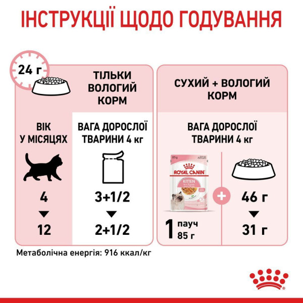 Вологий корм для кошенят Royal Canin Kitten Gravy pouch 85 г (1 упак 12 шт) Royal Canin – купити зі знижкою %