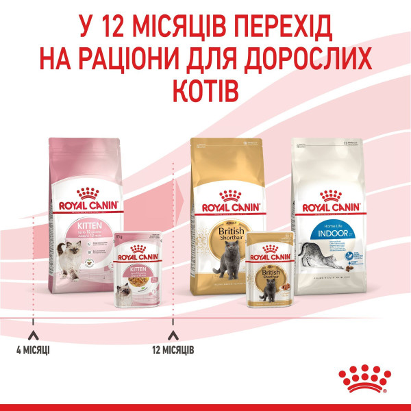 Вологий корм для кошенят Royal Canin Kitten Gravy pouch 85 г (1 упак 12 шт) Royal Canin – купити зі знижкою %