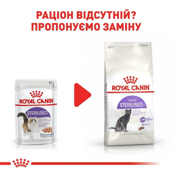 Вологий корм для котів Royal Canin Sterilised Loaf pouch 85 (1 упак 12 шт) Royal Canin – купити зі знижкою %