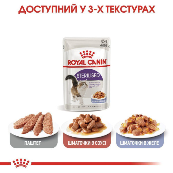Вологий корм для котів Royal Canin Sterilized Jelly pouch 85 г (1 упак 12 шт) Royal Canin – купити зі знижкою %