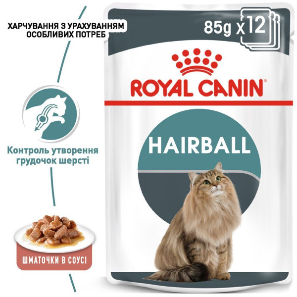 Вологий корм для котів Royal Canin Hairball Care Gravy pouch 85 г (1 упак 12 шт) Royal Canin – купити зі знижкою %