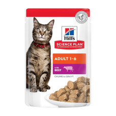 Влажный корм для кошек Hill's Science Plan Adult pouch 85 г говядина(1 упаковка 12 шт)
