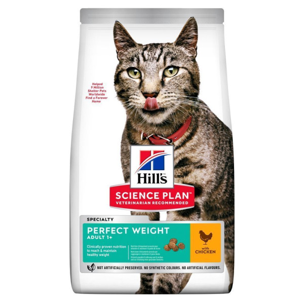 Сухой корм для кошек Hill's Science Plan Perfect Weight Adult 1,5 кг - курица Hills – купить со скидкой