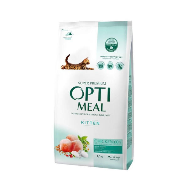 Сухий корм для кошенят Optimeal 1,5 кг - курка Optimeal – купити зі знижкою %