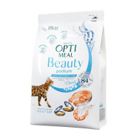 Сухий корм для котів Optimeal Beauty Podium Shiny Coat & Dental Care 4 кг - морепродукти