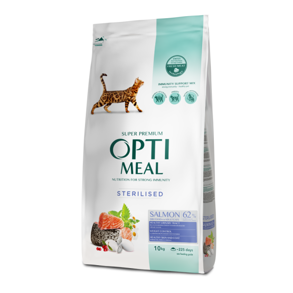 Сухий корм для котів Optimeal Adult Cat Sterilised 10 кг - лосось Optimeal – купити зі знижкою %