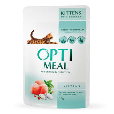 Вологий корм для кошенят Optimeal (12 шт упаковка)(курка)