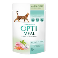 Вологий корм для котів Optimeal pouch (12 шт упаковка) - кроликом у морквяному желе