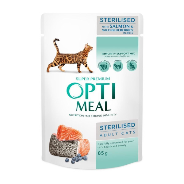 Набір 3+1 вологий корм для котів Optimeal Multi Taste Sterilised 340 г - асорті Optimeal – купити зі знижкою %