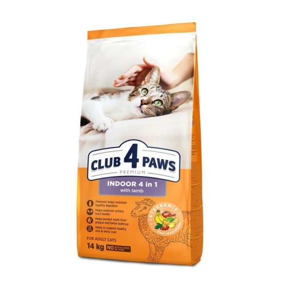 Сухий корм для котів, що живуть в приміщенні Club 4 Paws Premium 14 кг - ягня Club 4 Paws – купити зі знижкою %