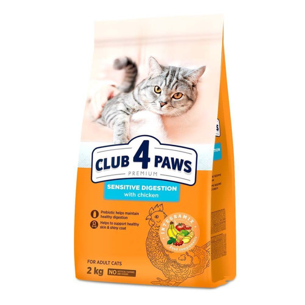 Сухий корм для котів з чутливим травленням Club 4 Paws Premium 2 кг - курка Club 4 Paws – купити зі знижкою %