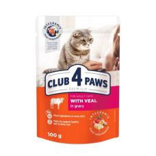 Влажный корм для котов Club 4 Paws Premium pouch (24 шт упаковка) - телятина
