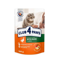 Вологий корм для котів Club 4 Paws Premium pouch (24 шт упаковка) - качка