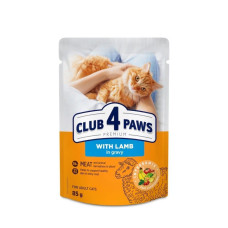 Вологий корм для котів Club 4 Paws Premium pouch (24 шт упаковка) ягня