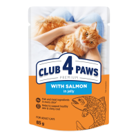 Вологий корм для котів Club 4 Paws Premium pouch (24 шт упаковка) лосось