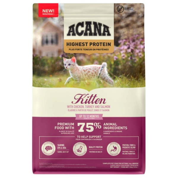 Сухий корм для кошенят Acana Highest Protein Kitten 1,8 кг - асорті Acana – купити зі знижкою %